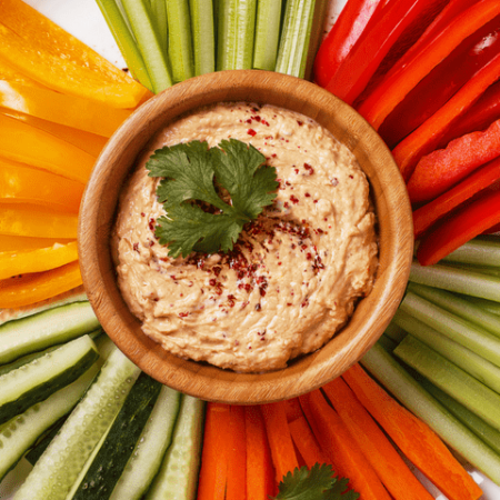 veg sticks with hummus