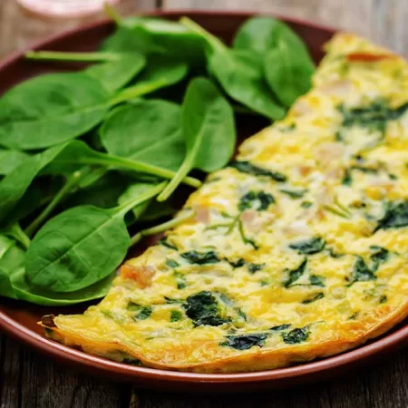 Skimmed Milk and Spinach Omlet