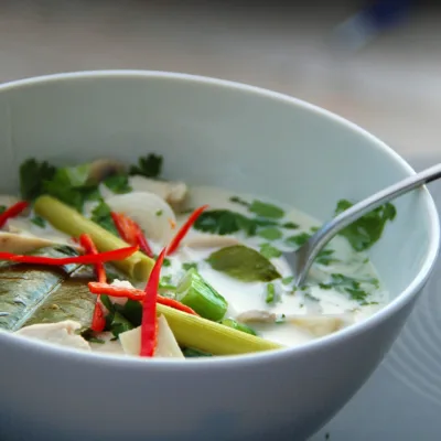 Coconut lemongrass bamboo shoot soup