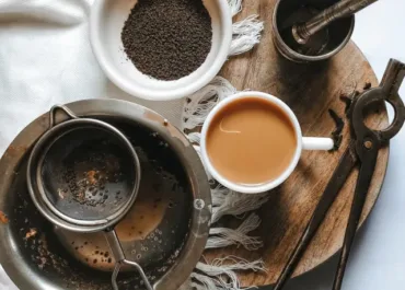 tea chai strainer cup set