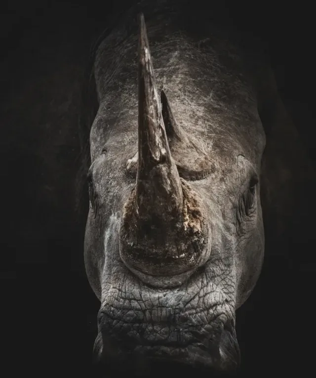 gray rhino digital wallpaper