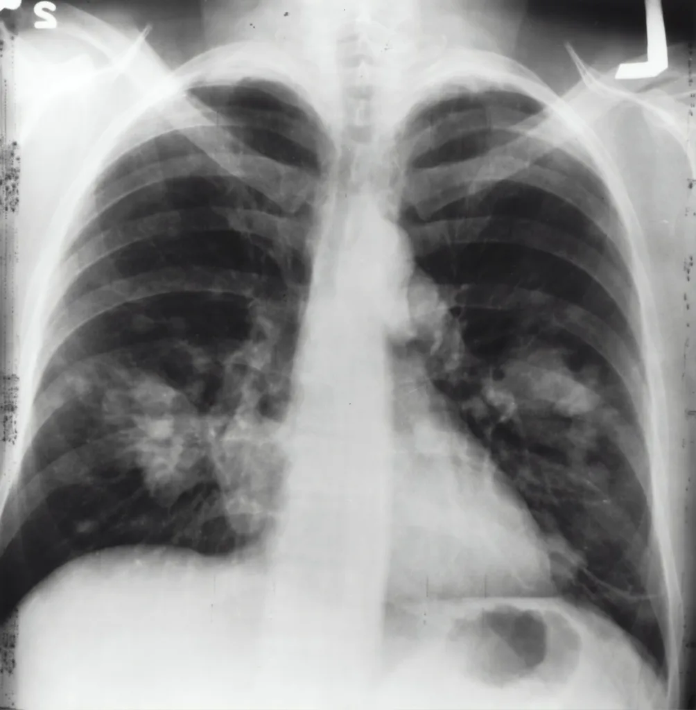 black and white lungs xray